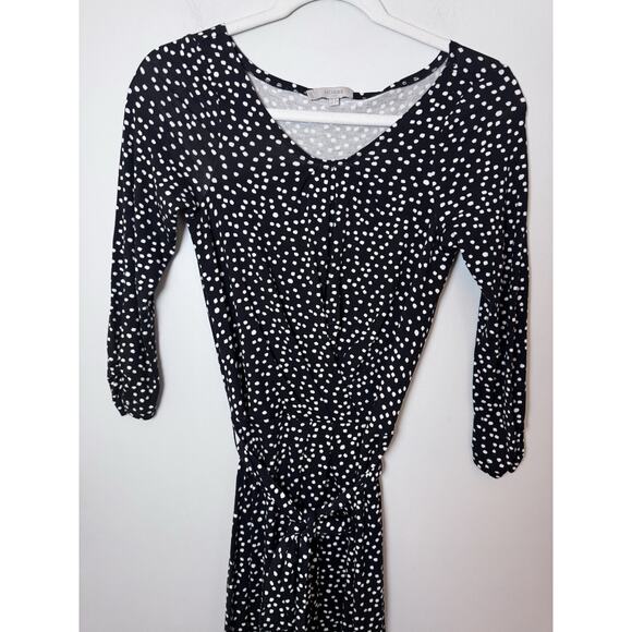 Hobbs London Women's Polka Dot Midi Stretchy Dress Size 4 - Picture 2 of 9